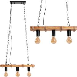 Toolight Szerszámlámpa BOHO LINE, 3 pontos függőlámpa 3xE27 APP1319-3CP, barna-fekete, OSW-02461 (OSW-02461)
