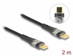 Delock Cablu USB 2.0 type C PD 3.0 100W E-Marker T-T 2m brodat Negru, Delock 80764 (80764)