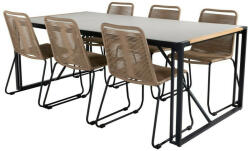  Asztal és szék garnitúra Dallas 2396 (Világosbarna + Fekete)