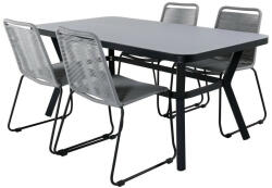  Asztal és szék garnitúra Dallas 2120 (Szürke + Fekete)