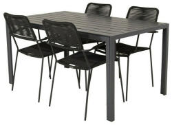 Asztal és szék garnitúra Dallas 2983 (Fekete)