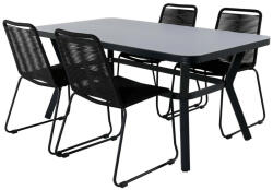  Asztal és szék garnitúra Dallas 2120 (Fekete)
