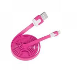 GSM0479 USB kábel iPhone/iPad-hez, lightning kábel, lapos kialakítás, rózsaszín (GSM0479)