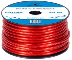 Cabletech KAB0716A Autóhifi tápkábel, réz-alumínium, piros, 12GA 4, 5mm, 25m/tekercs (KAB0716A)