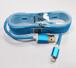 GSM0477C USB kábel iPhone/iPad-hez, lightning kábel, szövet borítással, kék (GSM0477C)