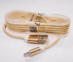 GSM0477G USB kábel iPhone/iPad-hez, lightning kábel, szövet borítással, arany (GSM0477G)