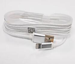 GSM0477D USB kábel iPhone/iPad-hez, lightning kábel, szövet borítással, fehér (GSM0477D)
