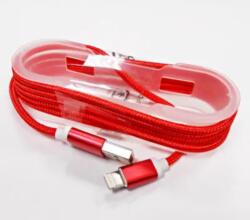GSM0477I USB kábel iPhone/iPad-hez, lightning kábel, szövet borítással, piros (GSM0477I)