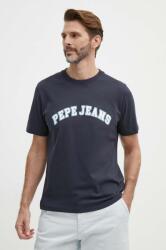 Pepe Jeans pamut póló sötétkék, férfi, nyomott mintás - sötétkék XXL - answear - 12 990 Ft