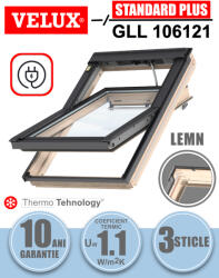 Velux GLL 106121 - fereastra mansarda actionare electrica, lemn, 3 sticle
