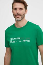 Tommy Hilfiger pamut póló zöld, férfi, nyomott mintás - zöld XXL - answear - 19 990 Ft