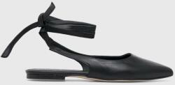 Alohas bőr balerina cipő Ribbon fekete, nyitott sarokkal, S00750.06 - fekete Női 37