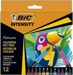 BIC Tűfilc készlet, 0, 4 mm, BIC "Intensity", 12 különböző szín (BC977891) - officesprint