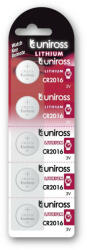 Uniross CR2016 lítium gombelem 3 V (5 db) (U5CR2016) - szucsivill