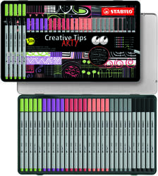 STABILO Creative Tips ARTY PASTEL 30 db-os fémdobozos készlet