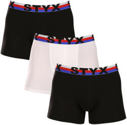 Styx 3PACK férfi boxeralsó Styx hosszú sportos gumipánt többszínű trikolor (3U19001) L