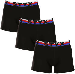 Styx 3PACK férfi boxeralsó Styx hosszú sport elasztikus fekete trikolor fekete trikolor (3U1960) M