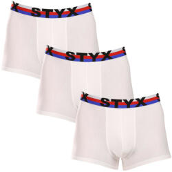 Styx 3PACK férfi boxeralsó Styx sportos gumipánt fehér trikolór (3G2061) S