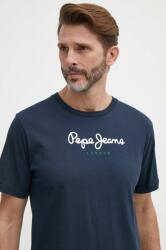 Pepe Jeans pamut póló Eggo sötétkék, férfi, nyomott mintás - sötétkék L