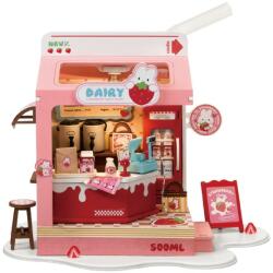 Rolife Puzzle 3D, Minicasuta Cutiuta cu Lapte de Capsuni, Lemn, Rolife, 73 piese