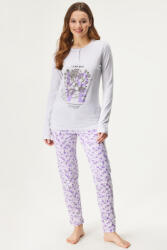 Coveri Pijama din bumbac Madeleine lungă gri-mov XXL