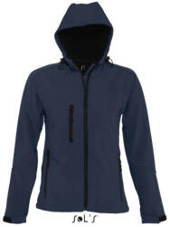 SOL'S Női REPLAY kapucnis cipzáras softshell dzseki, SOL'S SO46802, French Navy-S (so46802fn-s)