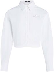 KARL LAGERFELD Cămaşă Crop Poplin Shirt 241W1602 100 white (241W1602 100 white)