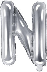 PartyDeco Balon folie Litera N , 35cm, argintiu (1 buc. ) (FB2M-N-018)