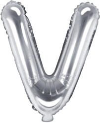 PartyDeco Balon folie Litera V , 35cm, argintiu (1 buc. ) (FB2M-V-018)
