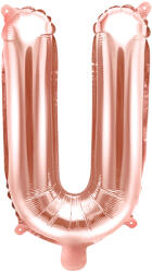 PartyDeco Balon folie Litera U , 35cm, rose gold (1 buc. ) (FB2M-U-019R)