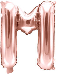 PartyDeco Balon folie Litera M , 35cm, rose gold (1 buc. ) (FB2M-M-019R)