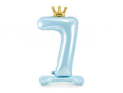 PartyDeco Balon folie cu suport Numarul 7 , 84 cm, albastru cer (1 pachet 1 buc. ) (FB126M-7-011)