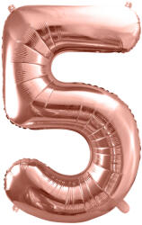 PartyDeco Balon folie Numarul 5 , 86 cm, roz auriu (1 pachet 1 buc. ) (FB1M-5-019R)
