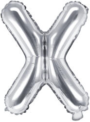 PartyDeco Balon folie Litera X , 35cm, argintiu (1 buc. ) (FB2M-X-018)