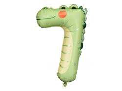 PartyDeco Balon folie Numarul 7 - Crocodilul, 56x85 cm, mix (1 pachet 1 buc. ) (FB163-7)