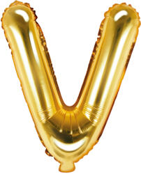PartyDeco Balon folie Litera V , 35cm, auriu (1 buc. ) (FB2M-V-019)