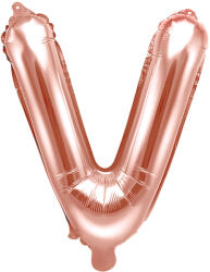 PartyDeco Balon folie Litera V , 35cm, rose gold (1 buc. ) (FB2M-V-019R)