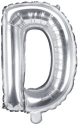 PartyDeco Balon folie Litera D , 35cm, argintiu (1 buc. ) (FB2M-D-018)