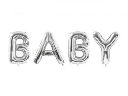 PartyDeco Balon folie Baby, 262x86cm, argintiu (1 buc. ) (FB56M-018)