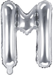 PartyDeco Balon folie Litera M , 35cm, argintiu (1 buc. ) (FB2M-M-018)