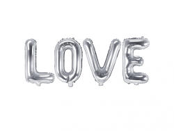 PartyDeco Balon folie Love, 140x35cm, argintiu (1 buc. ) (FB17M-018)