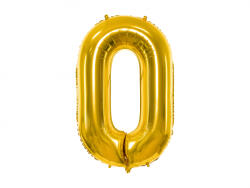 PartyDeco Balon folie Numarul 0 , 86 cm, auriu (1 pachet 1 buc. ) (FB1M-0-019)
