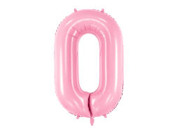PartyDeco Balon folie Numarul 0 , 86 cm, roz (1 pachet 1 buc. ) (FB1P-0-081)