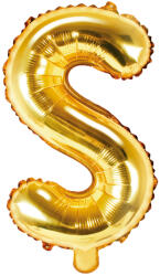 PartyDeco Balon folie Litera S , 35cm, auriu (1 buc. ) (FB2M-S-019)