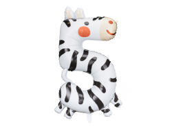 PartyDeco Balon folie Numarul 5 - Zebra, 68x98 cm, mix (1 pachet 1 buc. ) (FB163-5)