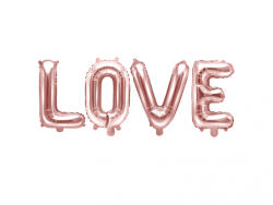 PartyDeco Balon folie Love, 140x35cm, rose gold (1 buc. ) (FB17M-019R)