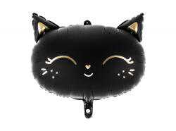 PartyDeco Balon din folie Pisica, 48x36 cm, negru (FB84)