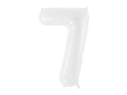 PartyDeco Balon folie Numarul 7 , 86 cm, alb (1 pachet 1 buc. ) (FB130-7-008)