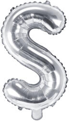 PartyDeco Balon folie Litera S , 35cm, argintiu (1 buc. ) (FB2M-S-018)