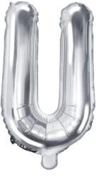 PartyDeco Balon folie Litera U , 35cm, argintiu (1 buc. ) (FB2M-U-018)